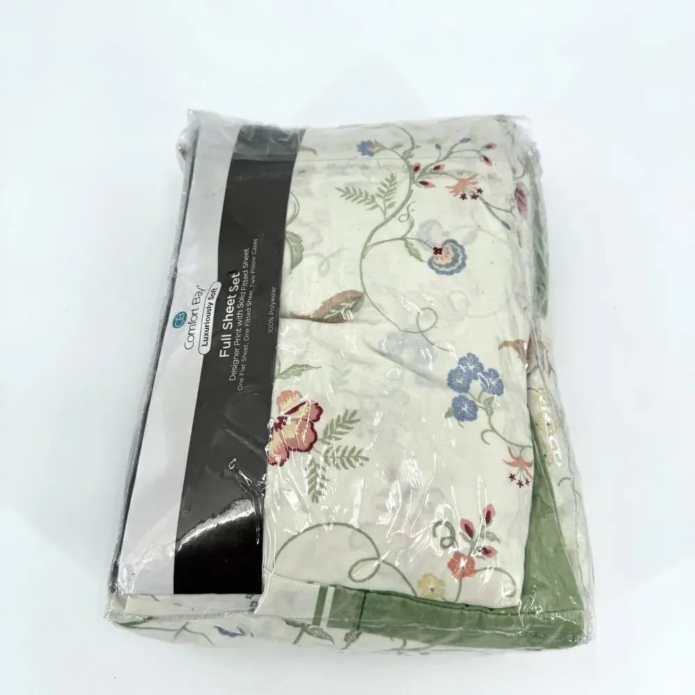 Comfort Bay Luxuriously Soft Full Sheet Set Country Floral Retro Print Polyester